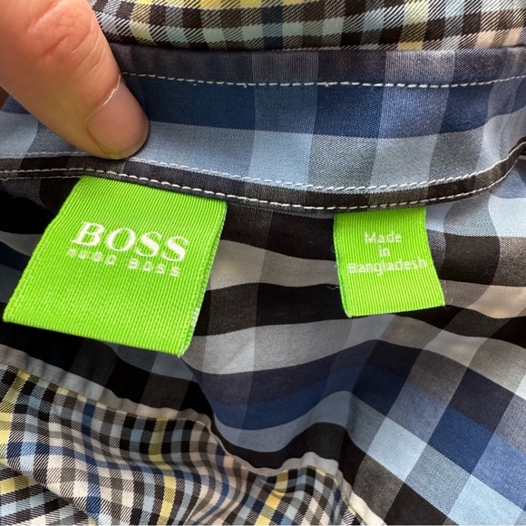 HUGO BOSS PLAID BUTTON UP LONG SLEEVES SHIRT - XL - Picture 9 of 14
